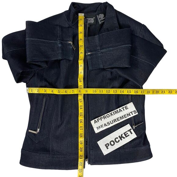 Christine Alexander Jacket Womens Sz Small Blue Zip Up Denim Work Office Capsule - Picture 12 of 16